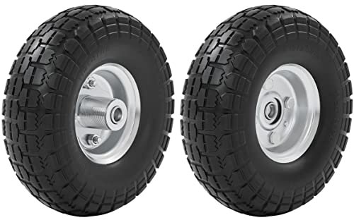 Yaheetech 2 Ruote Pneumatici per Carrellino Carrello Carriola Carretto Rimborchio da Giardino Antiforatura Antipanne in Gomma Piena Ricambio Ruote Dia.255 mm