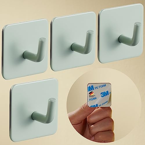 DEKAZIA® 4 Ganchos Adhesivos niños Verde Pared Colgador Ropa Toallas