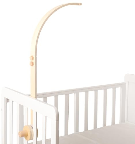 Promise Babe Baby Mobile Holder legno lettino, arcobaleno design curvo legno naturale Mobile Holder Playpen Baby Mobile Holder Frame Bar appendere Baby Mobile Wind Chime Bed Bell Crib Holder Arm Deco