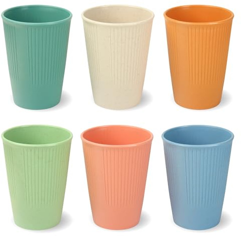 Schramm® Mehrweg Becher 350 ml pastellfarbig wählbar 6, 12 oder 24 Stück wiederverwendbar Kunststoff Mehrwegtrinkbecher Trinkbecher für Kinder