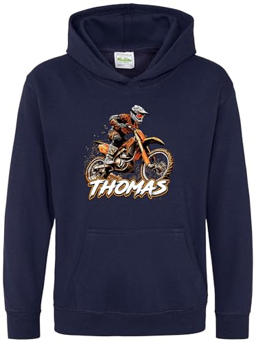Purple Print House Personalised Dirt Bike Boys Hoodie Motocross Off Road Motorbikes Kids Hoody