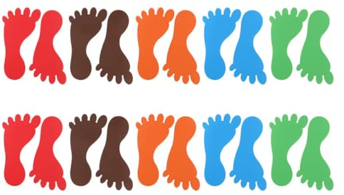 MAGICLULU 10 Paires Autocollants De Plancher De Pied Etiquette Autocollante Stickers Muraux Decoration Voiture Décoration Forme Du Pied Baignoire Pvc