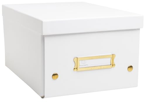EXACOMPTA - Ref. 62258E – 1 Aufbewahrungsbox Neo Déco – aus Karton – flach verpackt – einfacher Aufbau dank Druckknöpfen – Format A5 – Maße 20 x 26 x 15 cm – Farbe Weiß