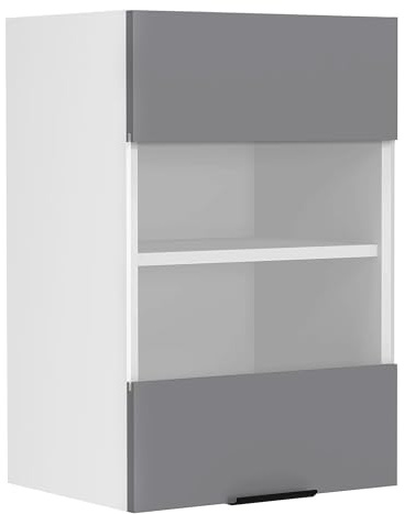 Küchenschrank hängend, Maße ca. H. 60 x B. 40 x T. 31 cm, Hängeschrank mit Glas, Küchenmöbel – Fasola
