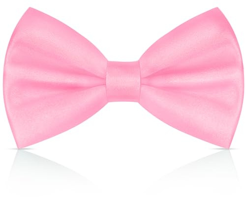 URAQTPapillon da uomo regolabile in gabardine per smoking solido, tinta unita, papillon per bambini e per matrimonio festa, rosa