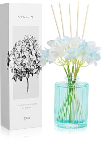 Profumatore per Ambienti 200ml - Spring,Diffusore Profumo Ambiente con 5 Bastoncini,Reed Diffuser Fragranze per Bagno,Appartamento