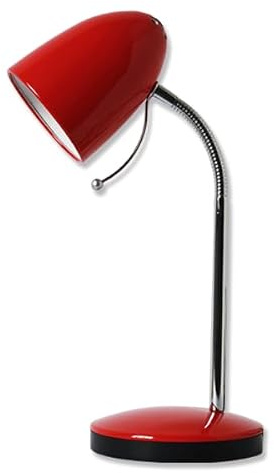 VoltShine Lámpara de mesa E27 roja sin fuente de luz, ideal para decoración y ambientación en hogares y oficinas.