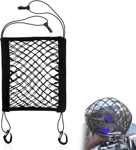 Rete bagagli per moto, 30 x 25 cm, rete di carico per moto, rete di carico per moto, moto, bicicletta, rimorchi, SUV, rete di carico per casco, moto/motore, nero