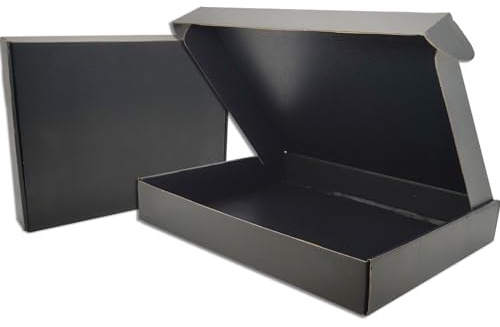 Cenoid Maxibriefkarton 330x254x50 mm Versandkarton Klein (25 Stück) Kleine Kartons Versand Schwarz Faltkartons für Warensendung