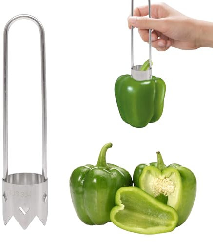 Entkerner für Paprika Schneider,Edelstahl Chili Entferner,Gemüseentkerner,Jalapeno Paprikaentkerner Paprikaentkerner,für Obst und Gemüse,Küche Camping Zubehör