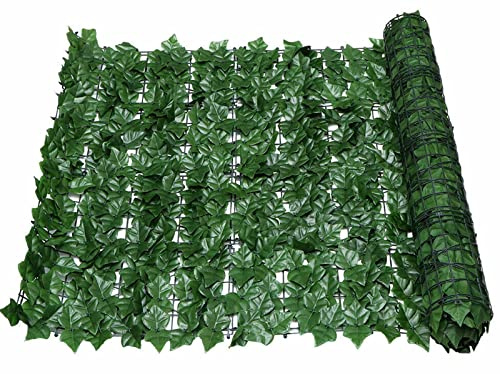3M x 1M Artificial Ivy Fence Screen Hedge, Artificial Screening Garden Fence Roll Privacy Screen Wall Cover False Ivy Trellis UV Fade Protected Decor