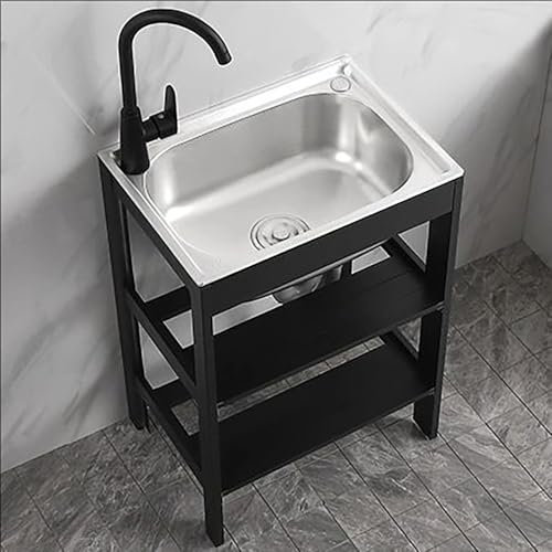 Fregadero de mano con grifo, fregadero de pared para cocina, restaurante, bar, garaje y hogar, lavabo pequeño para una higiene eficiente