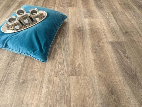 PVC Bodenbelag Vinylboden mit natürlicher Holz Struktur, Zuschnitt (4m breit / 5m lang)