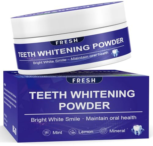 SarCop Teeth Whitening Powder - Enamel-Safe & Sensitivity-Free Natural Tooth Whitener for Coffee, Wine, Smoking Tea – Brighten Your Day, 1.7 oz