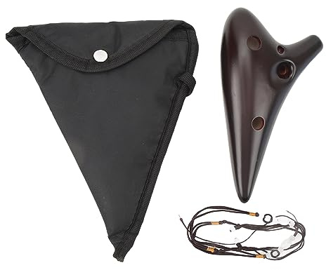 Ocarina-Flöte, 12-Loch-Ocarina-Keramik-Smoldering-Alt-C-Ton-Ocarina-Flöteninstrument mit Halsseil für Anfänger