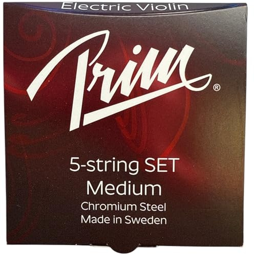 Set di corde per violino Prim medium, cinque corde composto da corde Mi, La, Re, Sol, Do per violini classici ed elettrici