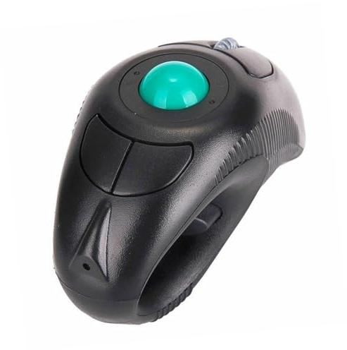 Hoement Souris sans Fil à Boule de Commande pour Pouce, Portable en Plastique Noir, 5 Touches, 1000Dpi, Connectivité USB 2.4Ghz, pour Ordinateur Portable