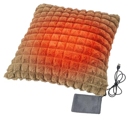 USB Heated Cushion Chair Sofa Bed Throw Pillow Home Office Lumbar Support Cushion Electric Heating Pad for Back, Abdomen, Lumbar, Neck, Shoulder