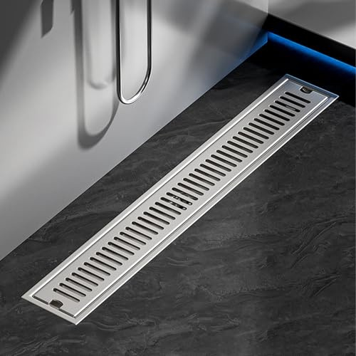 SXDQMX Bodenablauf Dusche, Abflussgitter Aussen, Doppelfiltration, Verhindert Geruchsbildung, Geeignet für Küche, Bad und Garten(50 cm/20 in)