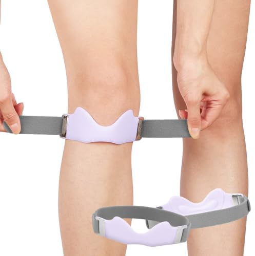 Beugo Fascia per ginocchio rotuleo Cinturino, Fascia regolabile in silicone Ginocchiera, Tutore Ginocchio Rotulea per Palestra, Escursionismo, Basket, Baseball, Pallavolo, 1 Pezzi, Viola