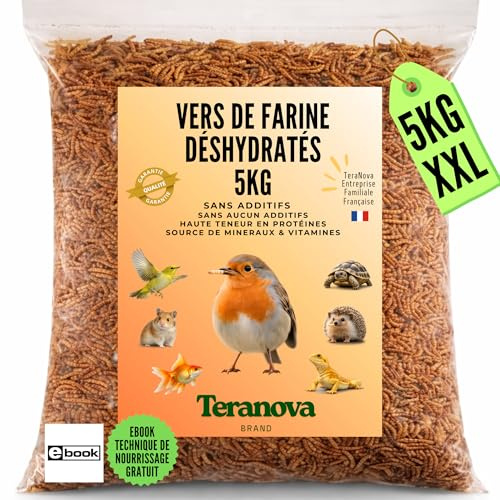 Torkade mjölmaskar 5 kg – Premium naturgodis för fåglar och trädgårdsdjur - torkade insekter - kompletterande livsmedel icke-idisslare