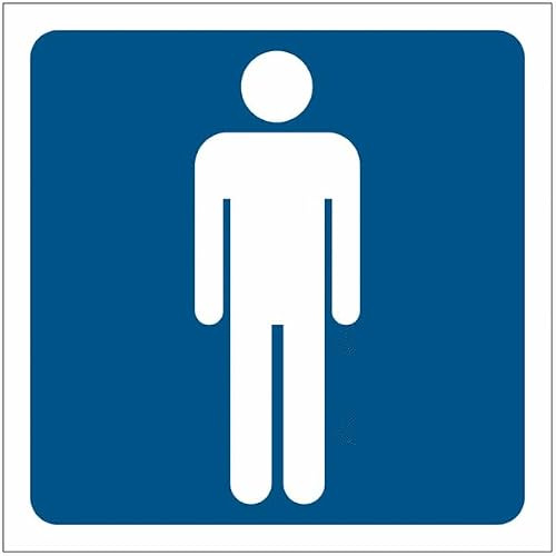 M-ITALY CARTELLO SEGNALETICO QUADRATO ISO 7010 - Toilette uomini blu - Adesivo Extra Resistente, Pannello in Alluminio (IDEALE ANCHE PER ESTERNO) (Alluminio, 10 cm)