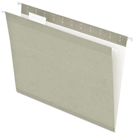 Pendaflex Förstärkta hängande mappar, brevstorlek, grå, 1/5 skärning, 25/BX (4152 1/5 GRA)