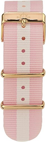 Sailor Damen Herren Nylon Armband Sun rosa-weiß BSL101-2015-20, Breite Armband:20mm (normal), Farbe Edelstahl:Rosègold