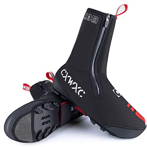 CXWXC Copriscarpe da ciclismo invernale impermeabile con chiusura lampo invernale antivento copriscarpe termico, per donne e uomini (XXL)