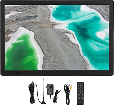 TV Numérique Portable 16 Pouces ATSC, Lecteur Vidéo HDMI avec Support, Kit de Télévision Numérique Haute Sensibilité, Vidéo 1080p, MP3, MP4, pour la Maison, la Voiture, Les Voyages en Plein Air