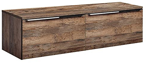 Lomadox Badmöbel Waschtisch Waschbecken-Unterschrank Set 160cm, Vintage Oak Eiche, 2 Softclose-Auszüge, B/H/T 160/48,5/46 cm
