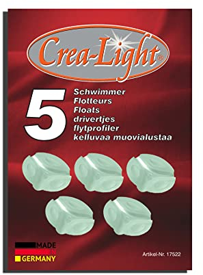 Crea-Light - Schwimmlichter Schwimmkerzen kleine Öl Flämmchen 5 Stück inkl. 1 Meter Docht