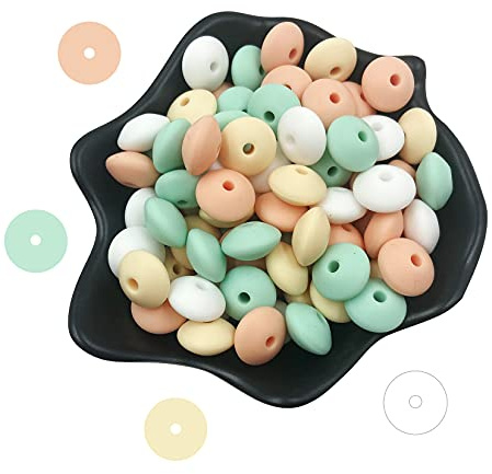 Platillo De Silicona 12mm 50pc Bolas De Silicona a Granel Para Collar De Bricolaje Pulsera