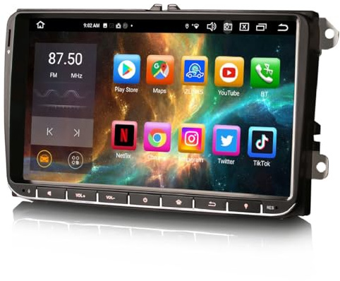 GONFEN 9 Zoll 4GB+64GB 8 Kern Android 13 Autoradio Für VW Golf 5 Golf 6 Passat B6 Polo Tiguan Touran Jetta Skoda Yeti SEAT mit Navigation Wireless CarPlay Android Auto WiFi Bluetooth 5.0 DAB+ FM Radio