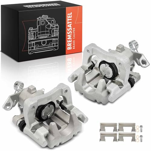 Frankberg 2x Bremssattel Bremszange Hinten mit Halter 1J0615423D | Lochabstand Halterung 90 mm, Aluminiumguss; Kompatibel mit New Beetle 1C1 9C1, A3 8L1, New Beetle Cabriolet 1Y7, Golf IV 1J1