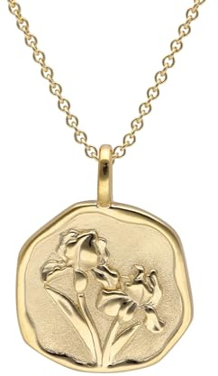 trendor Halskette mit Monatsblume Februar 925 Silber Vergoldet 68002-02 | zauberhafter Halsschmuck für Damen, edles Accessoire und schöne Geschenkidee