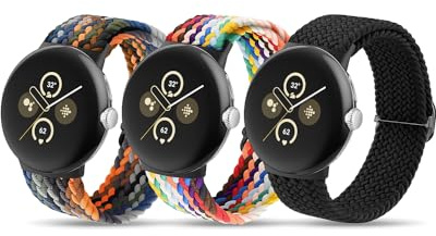 SimpleThings Geflochtene Armbänder für Pixel Watch 3 4(41mm)/2/1 Armband | Verstellbare Atmungsaktive, Sportschlaufe Nylon kompatibel mit Google Pixel Watch Armband, Herren Damen