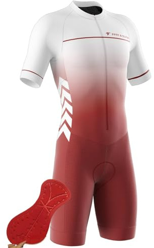 Triatlon Tri Suit - Summer Cycling Skinsuit Triatlón for Hombres, Pro Manga Corta Traje de Ciclismo,Triathlon Speedsuit Trisuit de Manga Corta Speedsuit