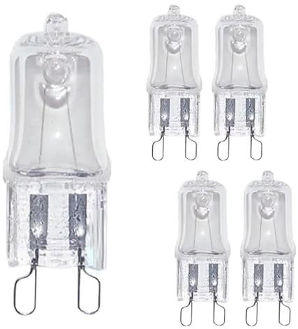 WYLIELAMSH 5PCS G9 Ofen Licht Hohe 60W Temperatur Beständig Langlebig Halogenlampe Lampe Für Kühlschränke Öfen Fans 40W Pin Birne,220V,25W
