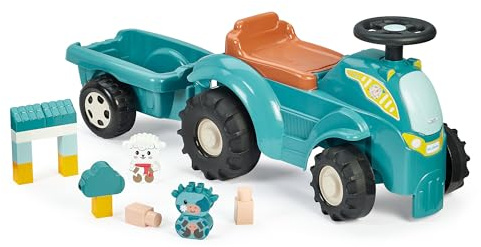 Ecoiffier - Tracteur directionnel avec remorque - Véhicule Robuste et résistant pour Jeux d'extérieur - Développement de la motricité - Dès 12 à 36 Mois - 7952