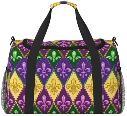 Reisetasche für Reisen, Mardi Gras4 Weekender Overnight Seesack, Handgepäcktasche, Turnbeutel für Damen und Herren, persönliche Gegenstände, Reisetasche