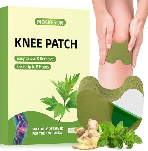 MOSKESON 36Pcs Knee Patches - Warming Herbal Plaster for Joint, Wormwood Extract Sticker for Knee, Back, Neck, Shoulder