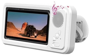 Malloy Duschtelefonhalter mit Bluetooth-Lautsprecher, IPX4 Wasserdichtem Touchscreen für Dusche oder Badezimmer,