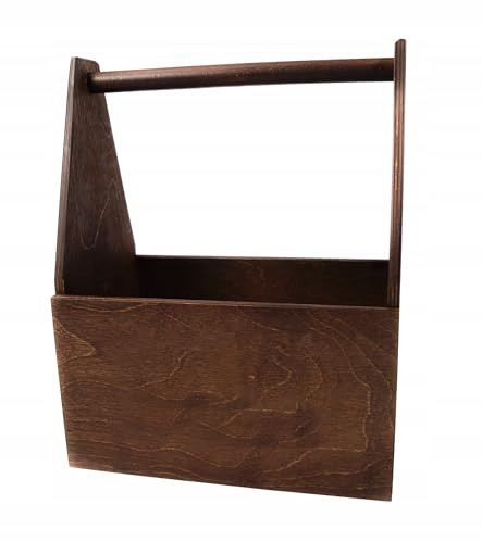 PEEWIT Caja de portabotellas de madera marrón
