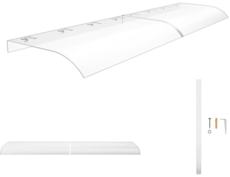 Froadp Baldakin för ytterdörr baldakin 50 x 200 cm dörrtak av transparent PET 3,5 mm tjockt terrasstak regnskydd och UV-skydd yttertak för dörr fönster balkong garage terrass
