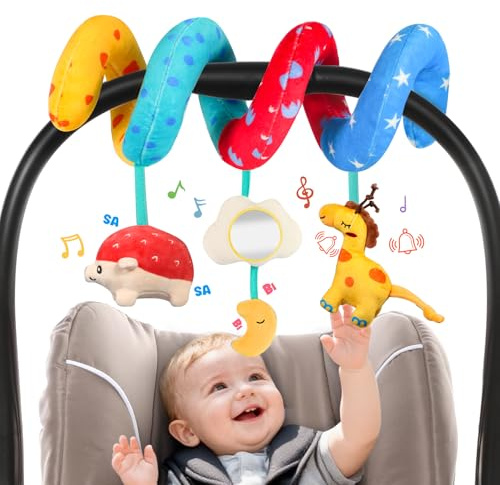URMYWO Juguetes para Bebés 0-3 Meses Sensoriales Montessori, Juguetes para Carrito Bebe, Regalos Bebe - Colgable en Cochecito, Cuna, Silla de Auto para 0-6 Meses
