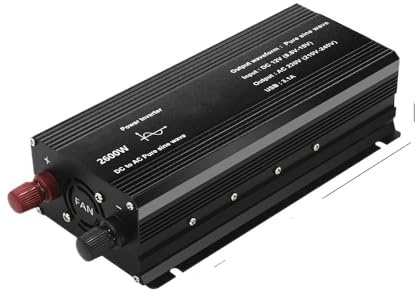 Power Inverter Trasformatore Di Potenza Con Presa USB 3 Prese Universale/UE Carica Display LED 3000 W Per Inverter A Onda Sinusoidale Pura Da CC 12 V A CA 220 V Invertitore(Universal 2600W 60Hz)