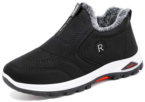 Generisch 2025 Botas de invierno para hombre con aislamiento antideslizante y forro de forro polar cálido, cómodo, fácil de poner y quitar, zapatillas de nieve para exteriores para clima frío Calzado