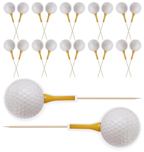 VILLFUL 40pcs Golf Cake Decorations Paper Cupcake Toppers Golf picks Birthday Party Ornaments Sports Theme Cake Picks for Celebration Events