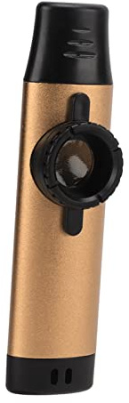 Yctze Metall-Kazoo mit Harzmundstück – Verbesserte Kontrolle mit 5-Flöten-Membranen, Perfekt für Musiker und Anfänger, Einfach zu Blasendes Instrument und Tragbares Kazoo für Alle Altersgruppen (GOLD)